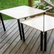 Sideboard i tre delar, bj&ouml;rkplywood, design Gudrun Andersson